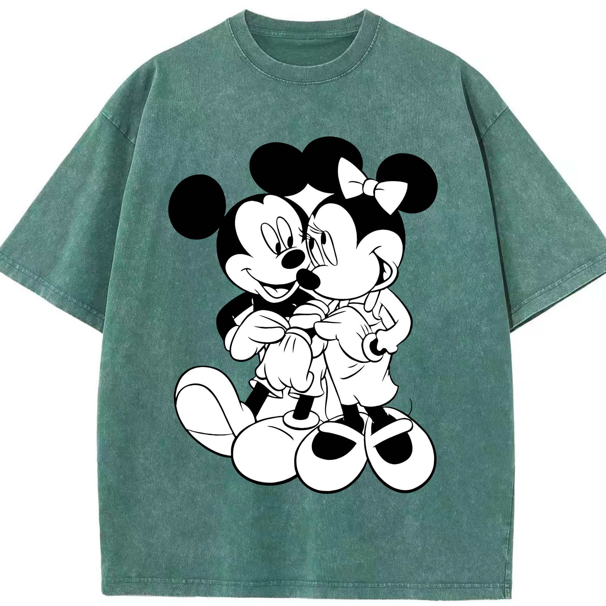 （画像用） ミッキーマウス Mickey Mouse 綿100% ヴィンテージ風 半袖Tシャツ（フロントプリント）